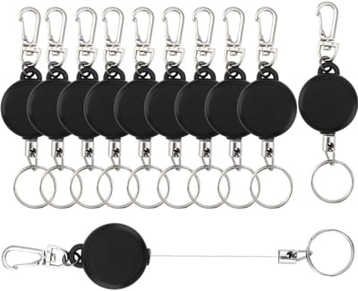 Dailygoods- Sleutelhanger Intrekbaar - Draadkabel Met Clip - Uitschuifbare Rollen - Voor Sleutels/ID-Kaart - Lanyard - Lichtgewicht Ontwerp - Keychain