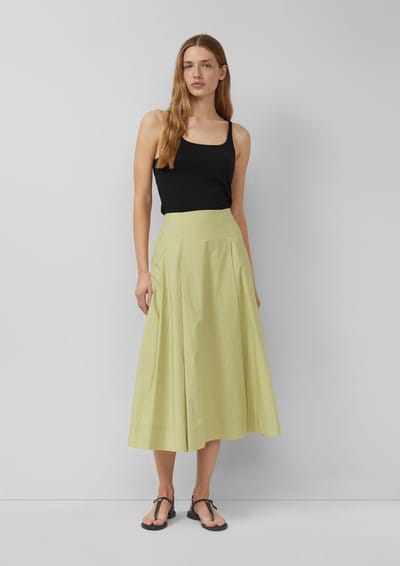 s.Oliver - female - Aansluitende midirok in popeline met plooidetails