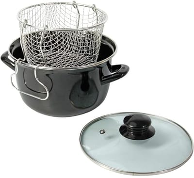 Zylo® Frituurpan Inductie - Frituurpan - Frituurmandje - Zwart - 26cm x 26cm x 12cm