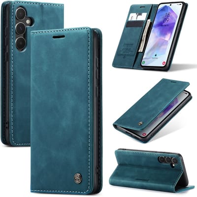 Casemania Hoesje Geschikt voor Samsung Galaxy A27 - Emerald Green - Dunne Portemonnee Book Case - Slim Wallet Case met Pasjeshouder
