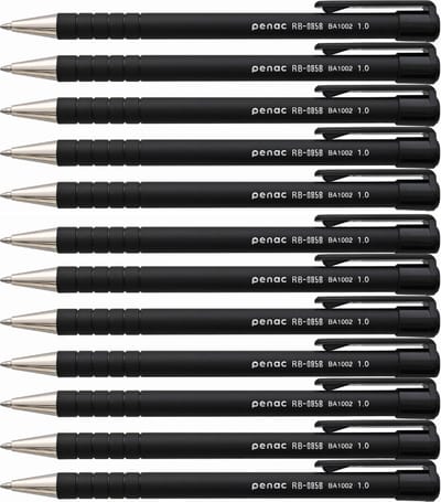 Penac Balpen - RB-085 - 12-pack - Zwart - 1.0mm - Zwarte inkt