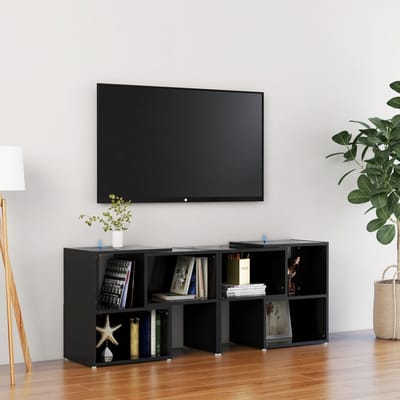 vidaXL - Tv-meubel - 104x30x52 - cm - bewerkt - hout - hoogglans - zwart