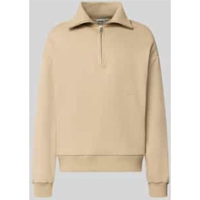 Regular fit sweatshirt van katoenmix met schipperskraag
