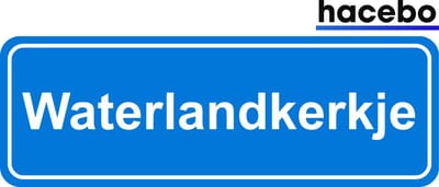 Hacebo - Plaatsnaam Sticker - 29x10 CM - Waterlandkerkje sticker - Verkeersborden sticker - grappige cadeaus - Waterlandkerkje