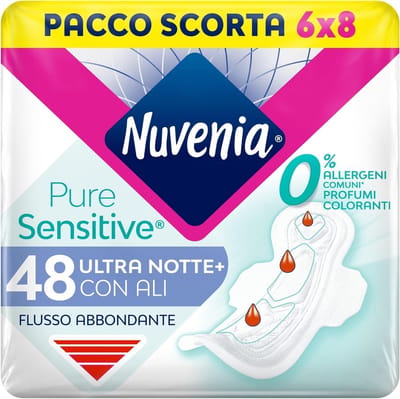 Pure Sensitive Ultra Nachtverband met Vleugels voor Overvloedige Stroom, 48 Stuks