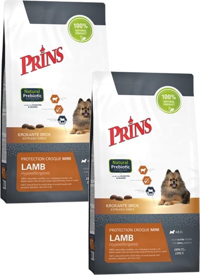 Prins Protection Croque Mini Lamb Hypoallergenic - Hondenvoer - 2 x 2 kg