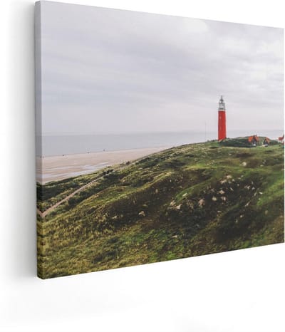 Artaza Canvas Schilderij Duinen Texel - 50x40 cm - Wanddecoratie Zeezicht - Muurdecoratie Strand - Kamer Accessoires Kust