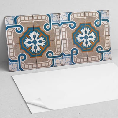 Coloray Wandpanelen Zelfklevend - Mozaïekpatroon met versieringen PVC Wandpaneel - 100 cm x 50 cm - Grijs Wandbekleding Zelfklevend - 1 stuk - Texturen Wandpanelen Zelfklevend - Wandpaneel Keuken - Wandpanelen Badkamer