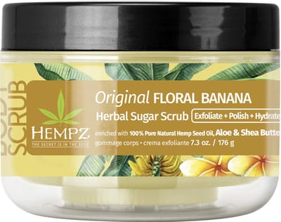 Hempz Original Floral Banana Herbal Sugar Scrub 176 g - Body Scrub Lichaam en Gezicht - Bodyscrub voor Dames en Heren - Bloemen Banaan