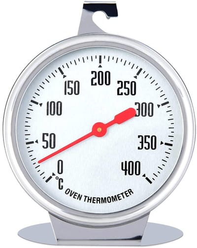 Allecto - Oventhermometer - Thermometer voor elektrisch fornuis - 400 graden - Roestvrij staal - Keukenaccessoire - Geschikt voor bakken - Heldere ...