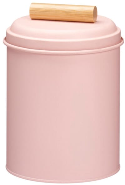 Excellent Houseware Voorraadpot / koekjes bewaarblik Bart - 14 x 20 cm - metaal - roze - keuken voorraadpotten