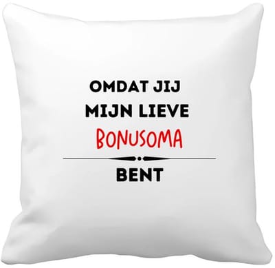 Akyol - omdat jij mijn lieve bonusoma bent Kussen hoes - Oma - de liefste bonusoma - verjaardag - cadeautje voor oma - kado - geschenk - 40 bij 40 cm