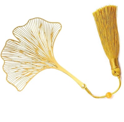 Allecto - Metal Bookmark - Persoonlijk - Met schattige tassel - 20 cm - Mooie kerstcadeau - Geschikt voor studenten en docenten - Brass
