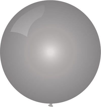 Topballon metallic zilver 6 stuks - 91 cm