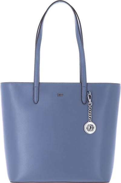 DKNY Leren Shopper Schoudertas Bryant NS Tote Steel Blue Blauwgrijs
