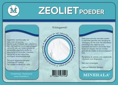 Minerala zeolietpoeder - 15 kg – 100% natuurlijke clinoptiloliet – Super fijn gemalen – Voor huishoudelijke, tuin en technische toepassingen