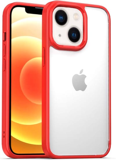 Smartphonica TPU Sterk Hoesje Met Doorzichtige Achterkant voor iPhone 13 - Rood geschikt voor iPhone 13
