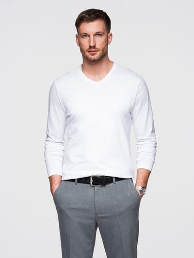 OMBRE Longsleeve - Regular Fit - Katoen - Lange Mouw Wit L