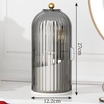 360° Draaibare Make-upborstelhouder Met Deksel Luxe Cosmetica Organizer Lippenstift Wenkbrauwpotloodhouder Oogschaduw Opbergdoos