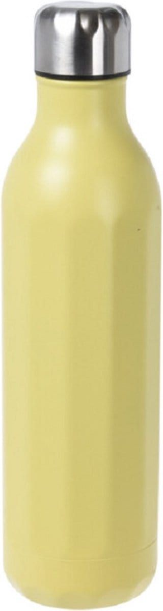 RVS thermosfles / isoleerfles voor onderweg 500 ml pastel geel - Thermoflessen