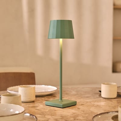Tavellio Wouter Oplaadbare Tafellamp – H38 – USB-C – Tot 120 uur – Salie groen