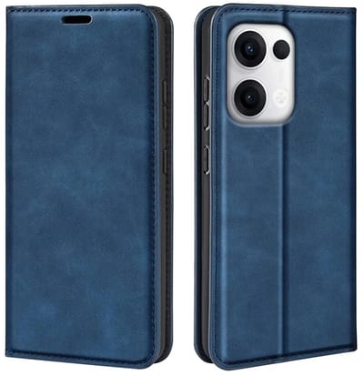 MobyDefend Hoesje - Geschikt voor Oppo Reno13 Pro - Luxe Wallet Bookcase (Magnetische Sluiting) - Blauw
