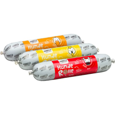 Sparpaket: 24x400g PURBELLO HundeRolle Mix II Hundefutter nass