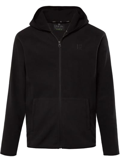 JAY-PI - Heren - Fleecejack ultralicht capuchon - Zwart - Maat XL