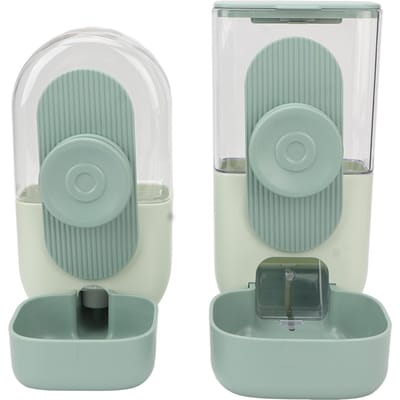 Hangende Automatische Voedsel- en Waterdispenser Veilige Kooi Kattenvoedsel Waterdispenser met Bak voor Huisdier Mint mintgroene kleur