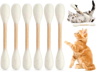 Kattenspeelgoed Wattenstaafjes - Pluche Bijtstokken - Actieve Beweging - Hoogwaardige Kattenkruid Vulling - 6 stuks - Zwart