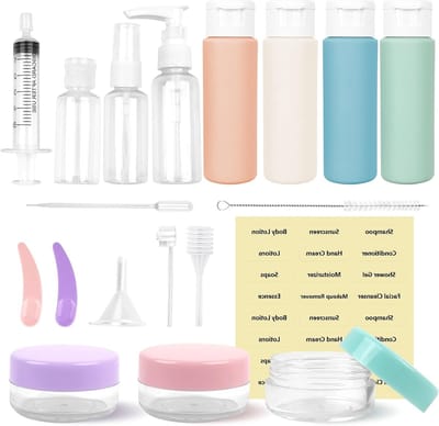 Set van 20 Refillable Reiskoffers voor Toiletten, 60ml Cosmetische Flessen, Perfect voor Shampoo en Lotion
