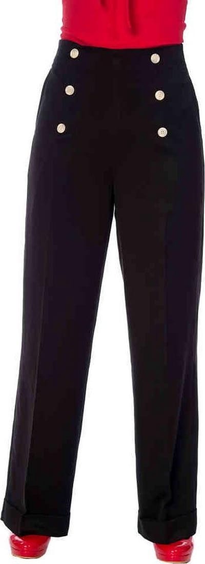 Dancing Days - ADVENTURES AHEAD BUTTON Wijde broek - XS - Zwart