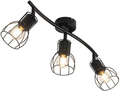 QAZQA botu - Moderne Plafondlamp - 3 lichts - L 63 cm - Zwart - Woonkamer | Slaapkamer | Keuken