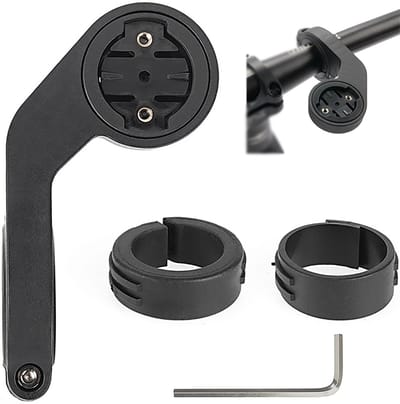 Fietshouder geschikt voor Garmin fietscomputer - Fietshouder - Fietssteun - Incl. Spacers en inbus sleutel - Verlengde Voorsteun voor Fietscomputer - Out-Front Stuurbevestiging - Fietscomputer Houder geschikt voor Garmin Edge - Zwart