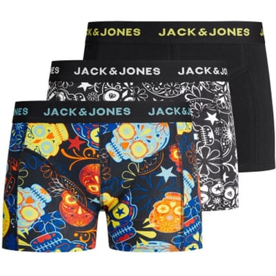 JACK&JONES JUNIOR JACSUGAR SKULL TRUNKS 3 PACK NOOS JNR Jongens Onderbroek - Maat 128