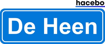 Hacebo - Plaatsnaam Sticker - 29x10 CM - De Heen sticker - Verkeersborden sticker - grappige cadeaus - De Heen