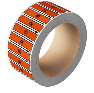 HCI leidingmarkering op rol, 25 meter 75 mm