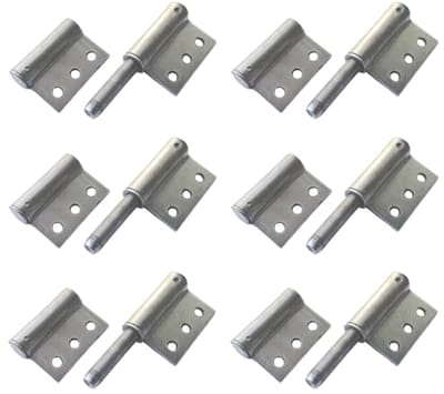 Set van 6 afneembare deurscharnieren van robuust staal voor aanhangerleuningen - 10,2 x 3,8 cm