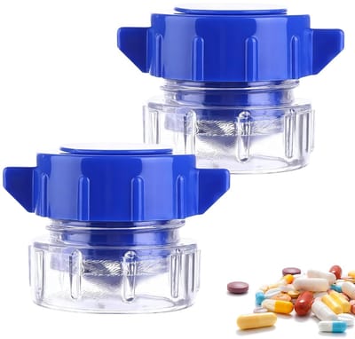 Pakket van 2 kleine mortieren voor tablets, tablettenmerner met pilcompartiment, pillenmerner, tablettenmerner en pillenmerner