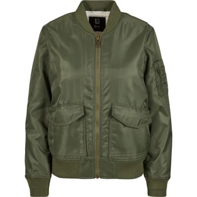 Brandit Tussenseizoensjas - Sherpa Bomber Jacket - S tot XL - voor Vrouwen - olijf