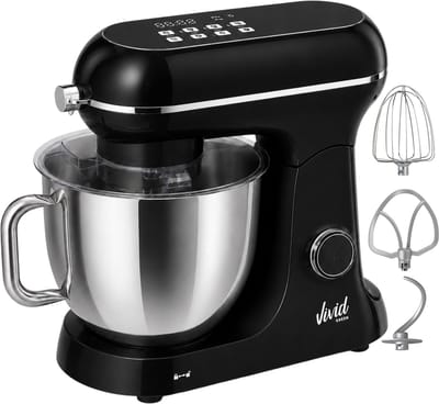 Vivid Green Luxe Keukenmixer - 7L Mengkom met Verwarmde Bodem - Rijsfunctie - Touchscreen & Timer - Vaatwasserbestendig - Keukenmachine - Keukenrobot - Zwart
