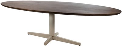 Eettafel Scorpio ovaal Beige poot Mangohout 240x100 cm - walnoot
