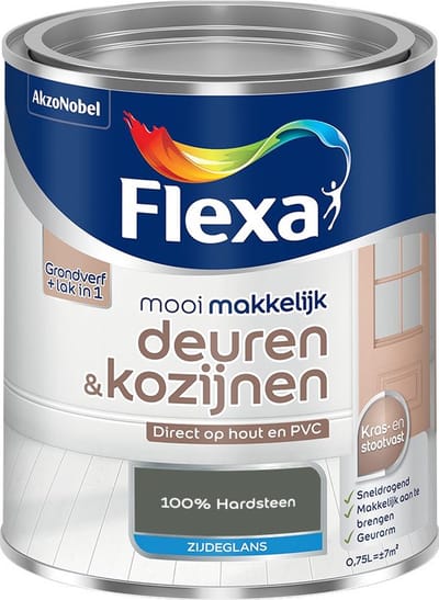 Flexa - Mooi Makkelijk Deuren & Kozijnen Zijdeglans - 100% Hardsteen - Mengverf - 750 Ml