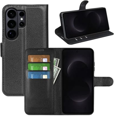MobyDefend Hoesje - Geschikt voor Samsung Galaxy S26 Ultra - Kunstleren Wallet Book Case (Sluiting Voorkant) - Zwart