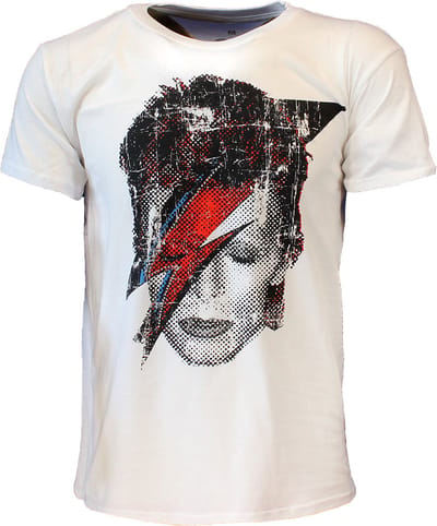 David Bowie Halftone Flash Face T-Shirt - Officiële Merchandise - M