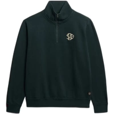 Superdry Athletic SD Co Sweatshirt met Halve Rits Green Grootte: L