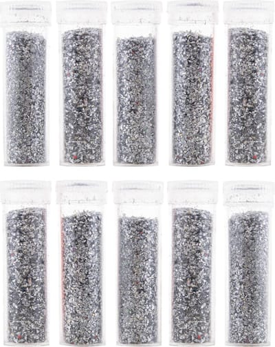 Glitter in tubes - 50 stuks van 5 GR - kleur zilver - Knutselen - decoreren - maquilleren - 1001 mogelijkheden