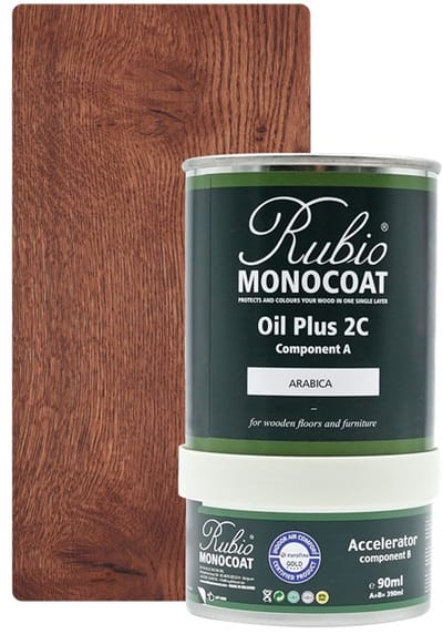 Rubio Monocoat Oil Plus 2C - Ecologische Houtolie in 1 Laag voor Binnenshuis - Arabica, 390 ml (15 m²)