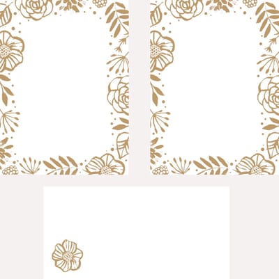 briefpapier en enveloppen Bloemen Goud A4