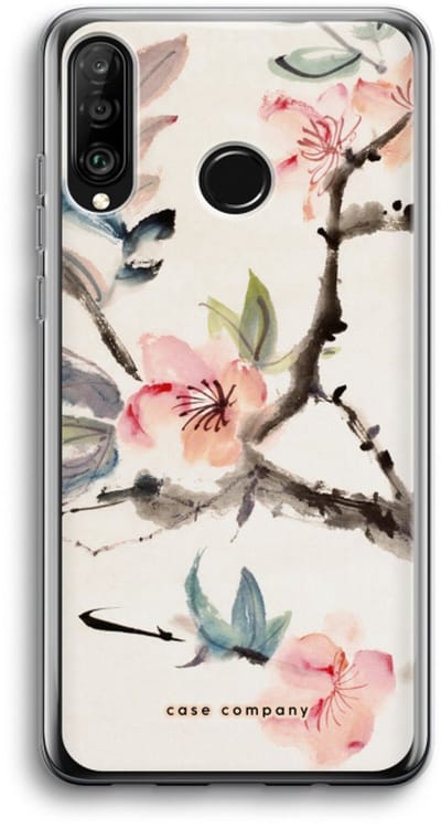 Case Company® - Hoesje geschikt voor Huawei P30 Lite hoesje - Japanse bloemen - Soft Cover Telefoonhoesje - Bescherming aan alle Kanten en Schermrand